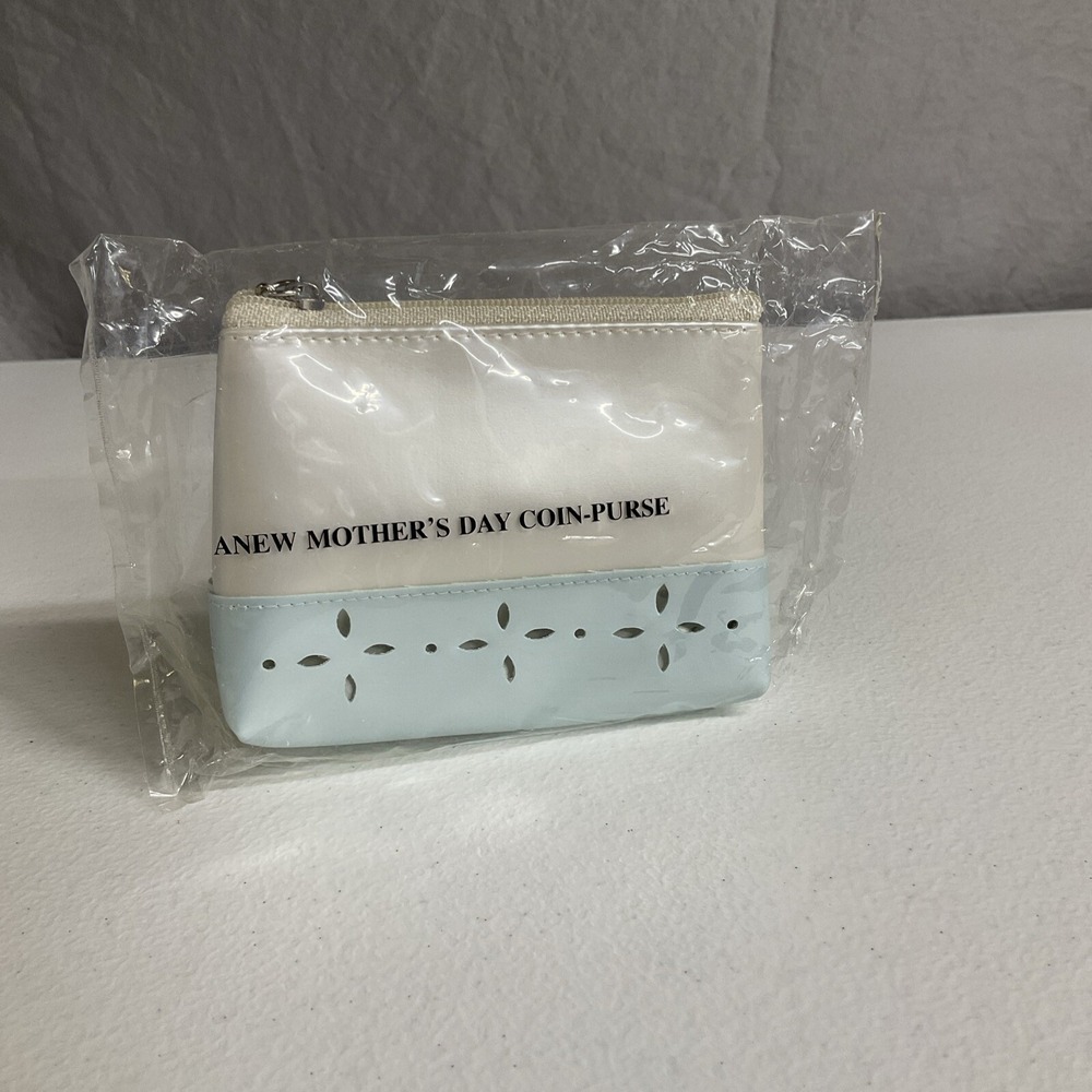 NEW Avon Mothers Day Coin Purse Wallet ANEW Blue Colorblock